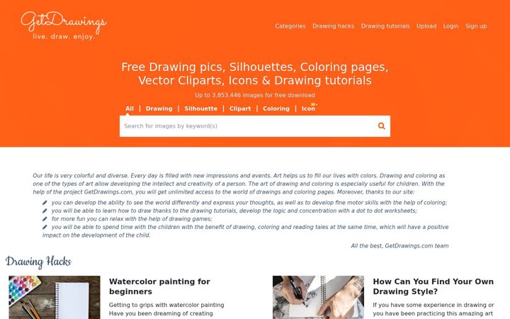 Screenshot von getdrawings.com