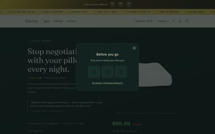 Screenshot of getelevora.com