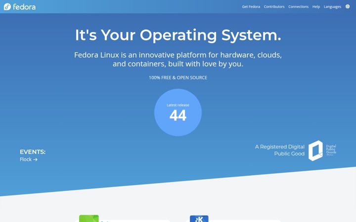 Screenshot of getfedora.org