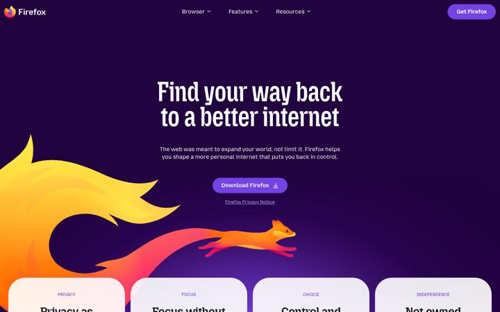 Zrzut ekranu getfirefox.com