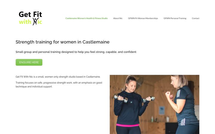 Screenshot of getfitwithnic.com.au