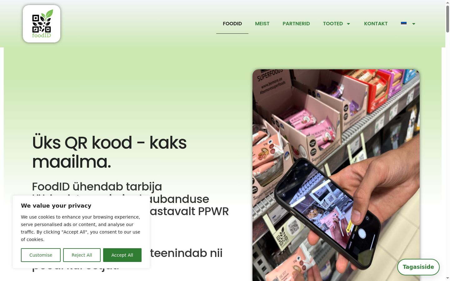 Screenshot tal-banner tal-kunsens muri qabel kwalunkwe interazzjoni