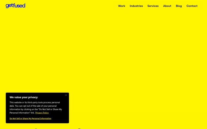 Screenshot stránky getfused.com