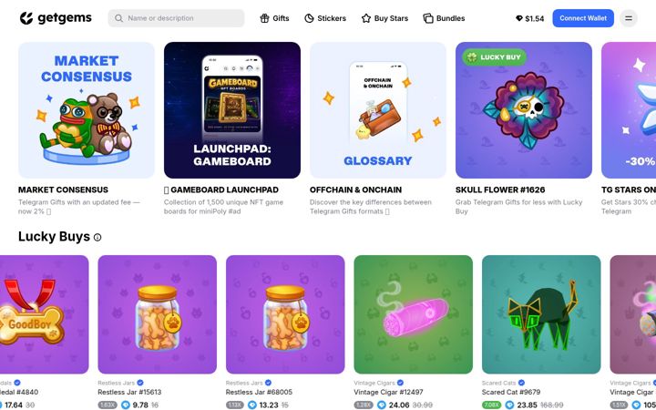 Screenshot von getgems.io