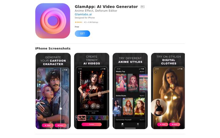 Screenshot of getglam.app