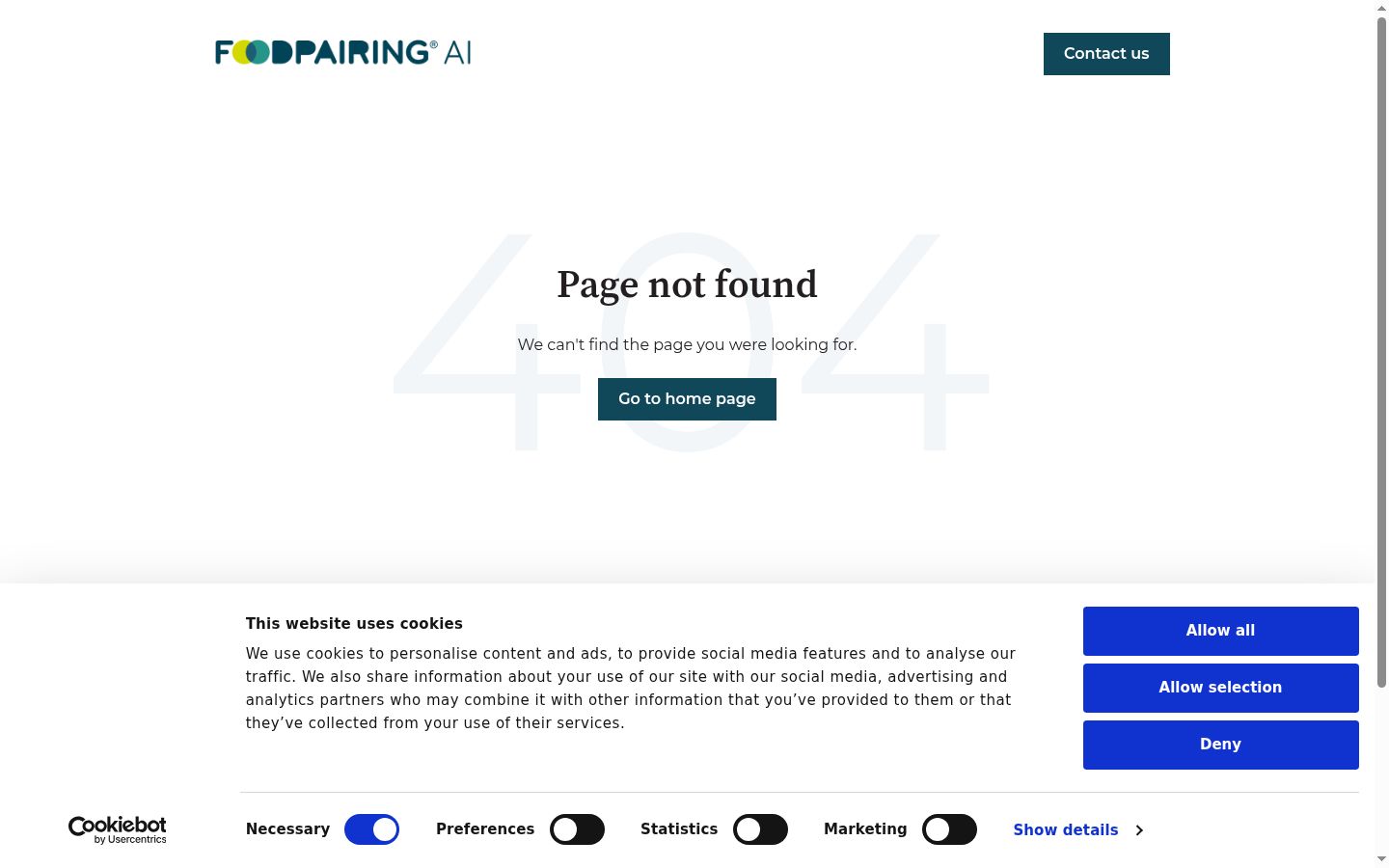 Screenshot del banner di consenso mostrato prima di qualsiasi interazione