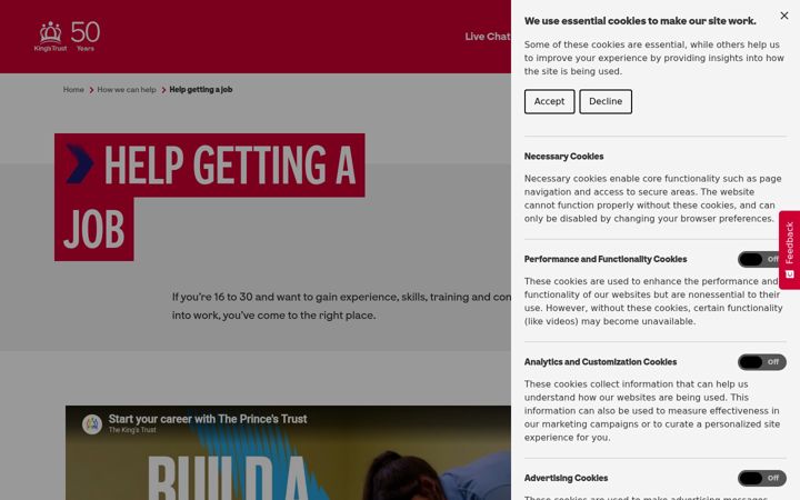 Screenshot of gethired.org.uk