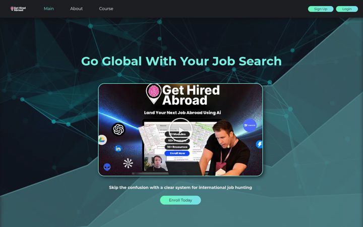 Screenshot of gethiredabroad.com