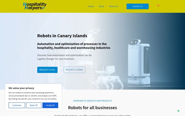 Screenshot of gethospitalityhelpers.com