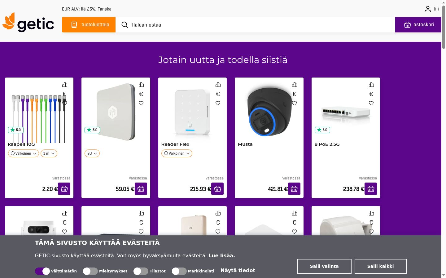 Snímka obrazovky banera súhlasu zobrazeného pred akoukoľvek interakciou