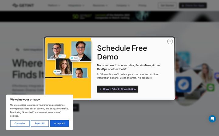 Screenshot of getint.io