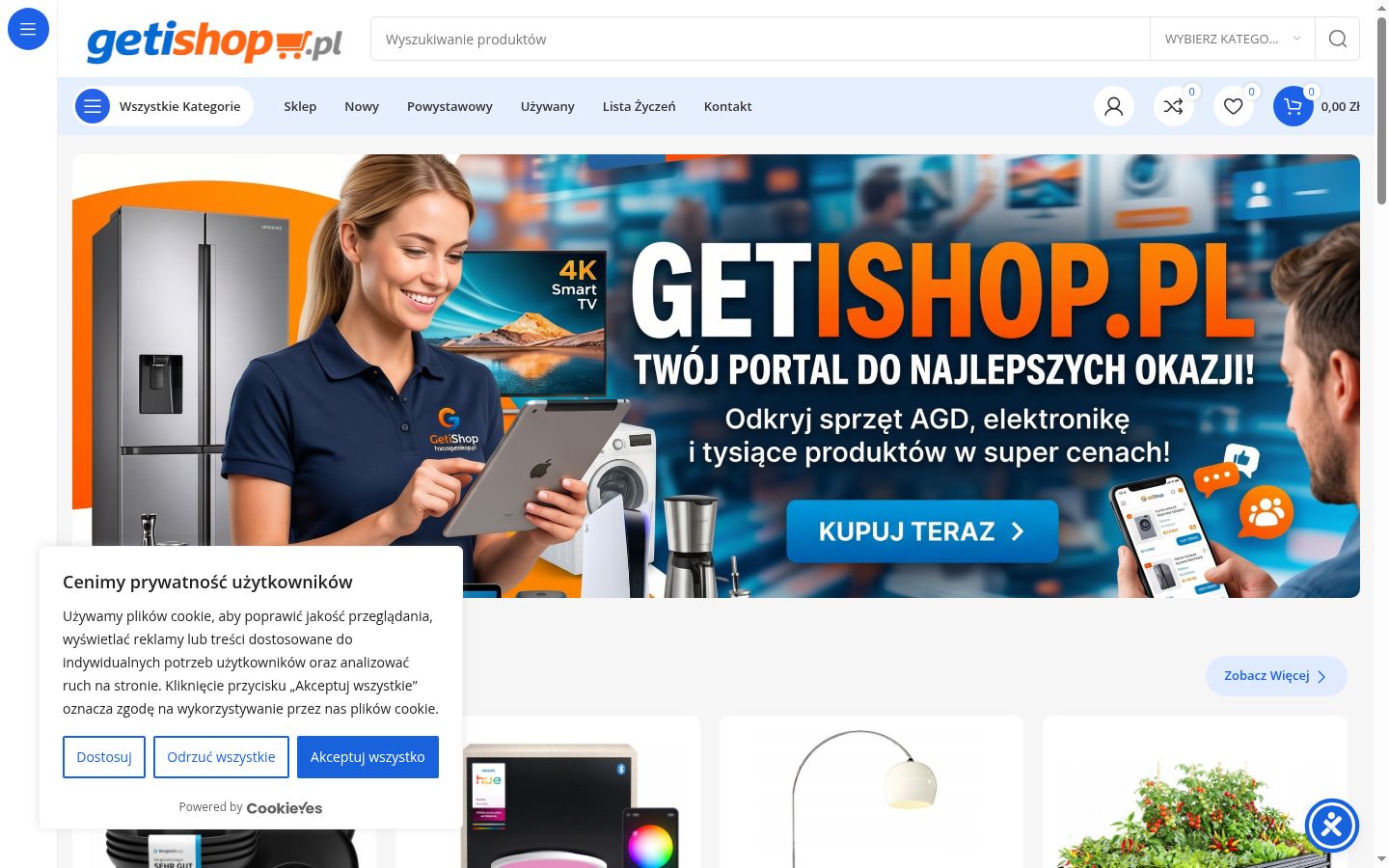 Screenshot del banner di consenso mostrato prima di qualsiasi interazione
