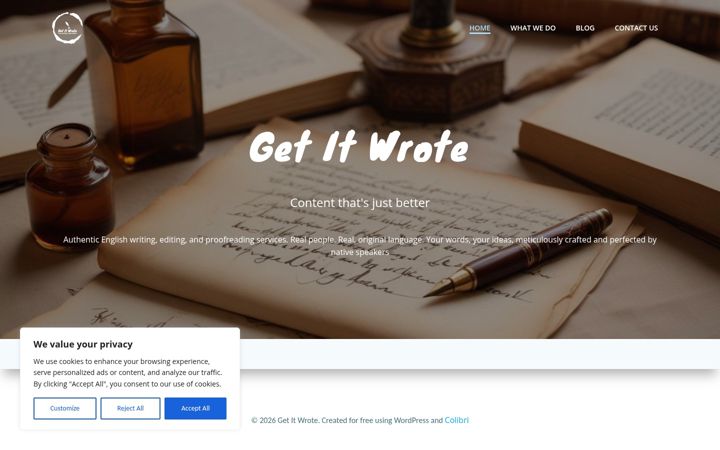 Screenshot of getitwrote.com