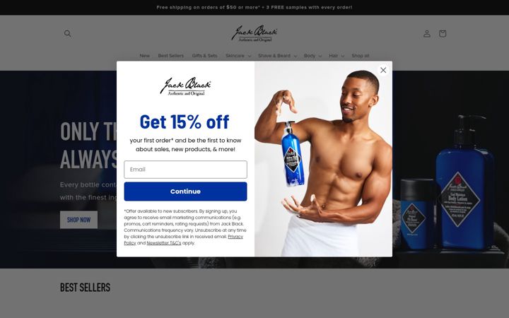 Screenshot of getjackblack.com