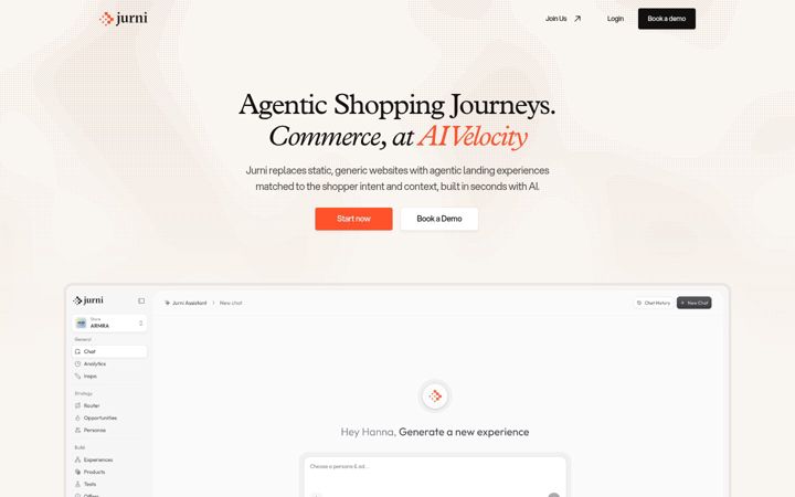 Screenshot of getjurni.ai