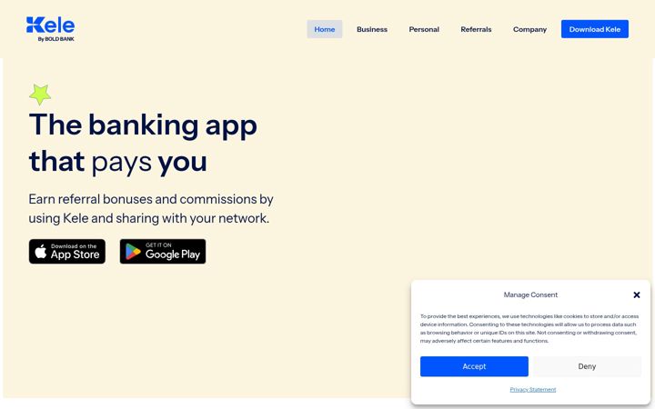 Screenshot of getkele.com