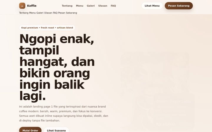 Screenshot of getkoffie.com