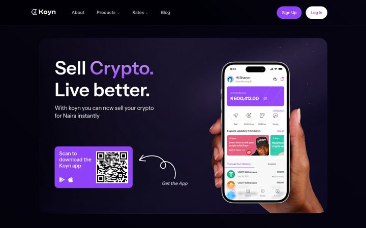 Screenshot of getkoyn.com