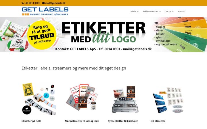 Screenshot of getlabels.dk