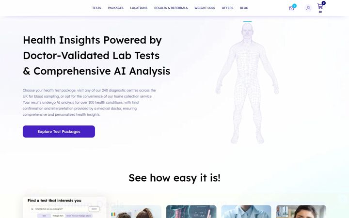 Screenshot of getlabtest.com