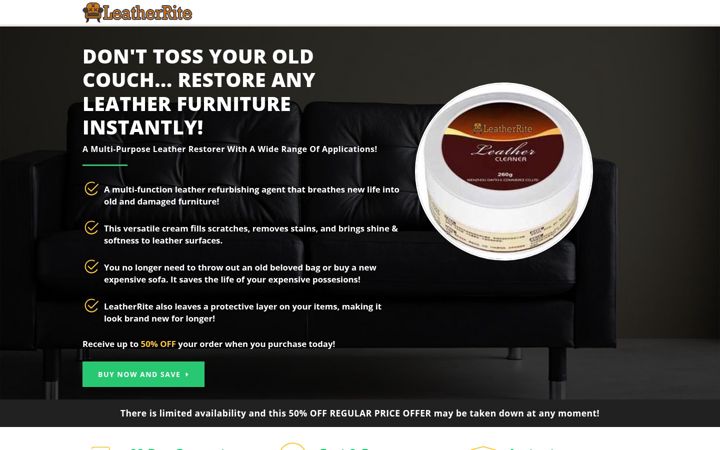 Screenshot of getleatherrite.com