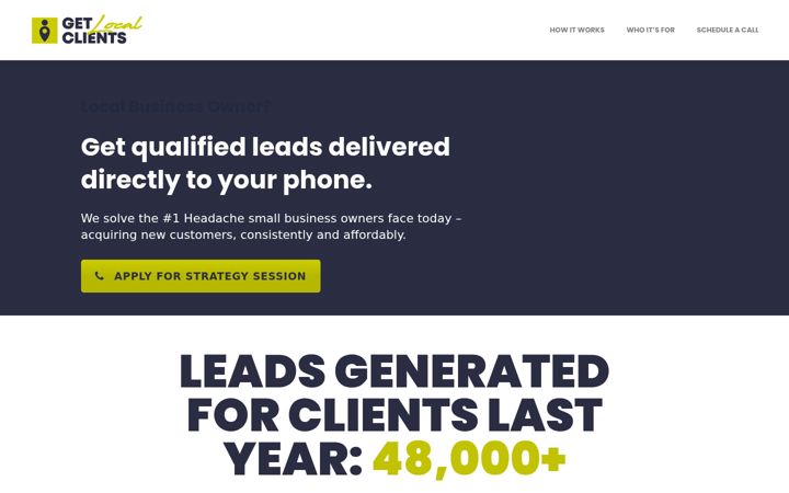 Ekrano kopija getlocalclients.com