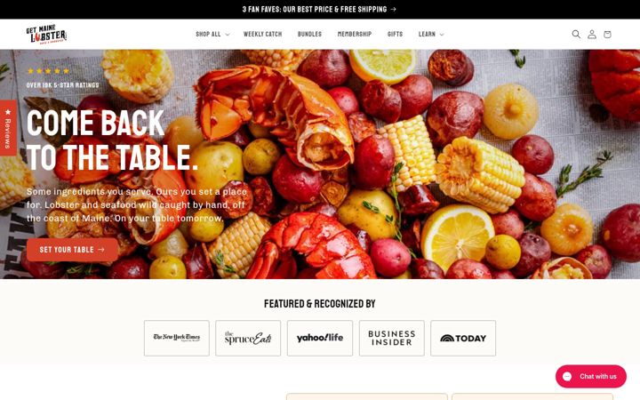 Screenshot of getmainelobster.com