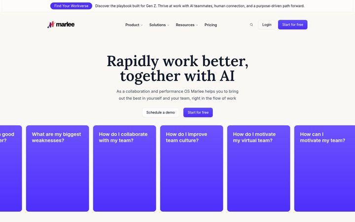 Screenshot of getmarlee.com