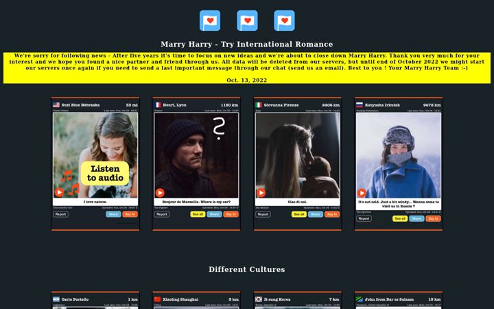 Screenshot of getmarryharry.com