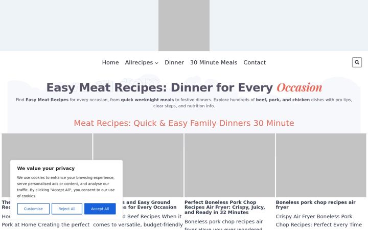 Screenshot of getmeatrecipes.com