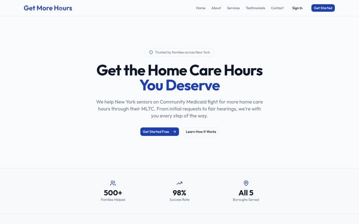 Screenshot of getmorehours.org