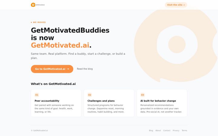 Screenshot of getmotivatedbuddies.com