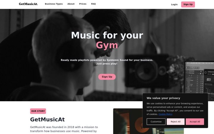 Screenshot of getmusic.at