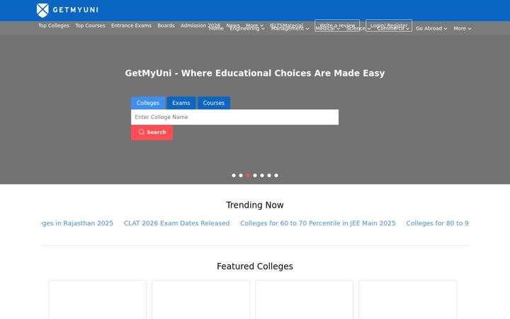 Screenshot of getmyuni.com
