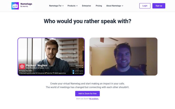 Screenshot of getnametags.com