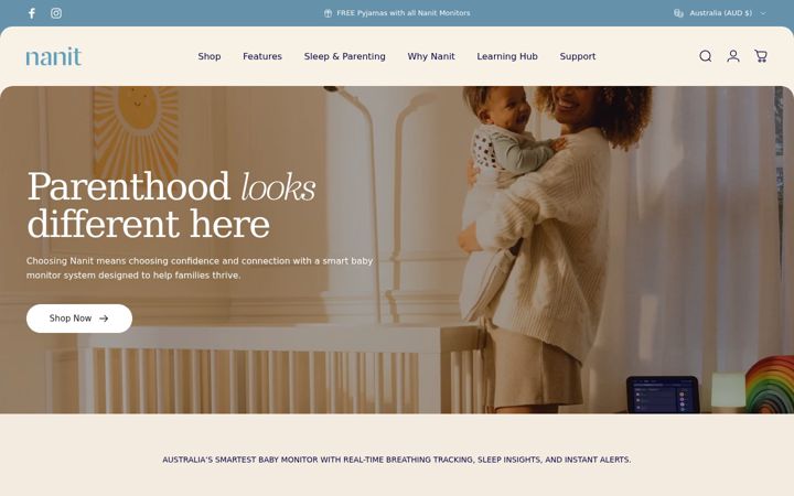 Screenshot of getnanit.com.au