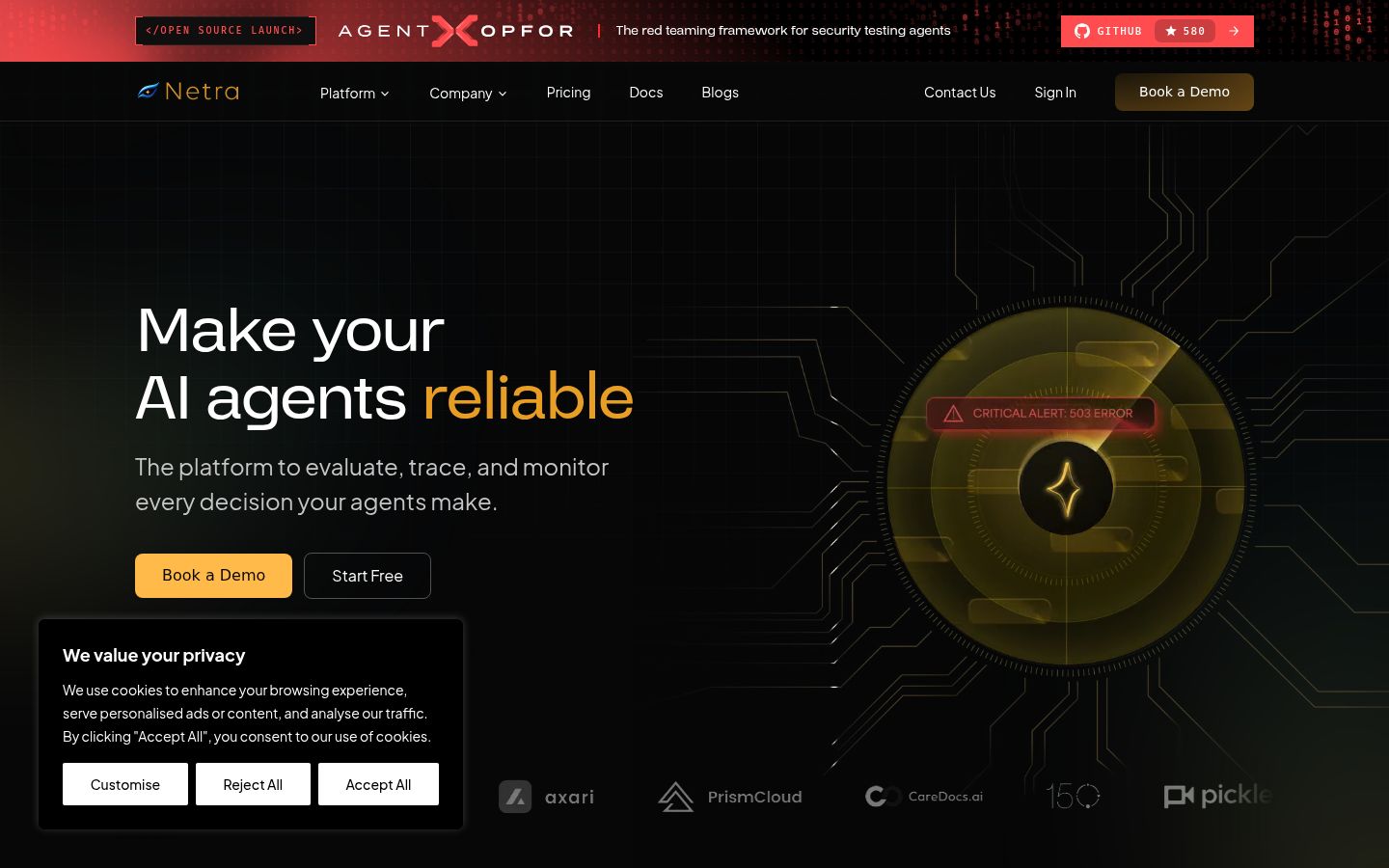 Screenshot of the consent banner shown before any interaction