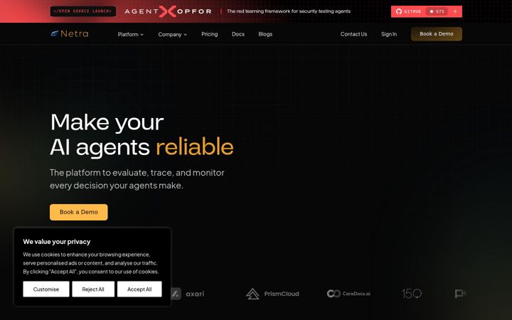 Screenshot of getnetra.ai