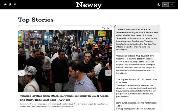 Screenshot of getnewsy.net