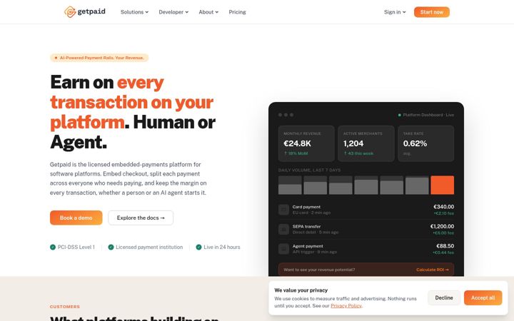 Screenshot of getpaid.io