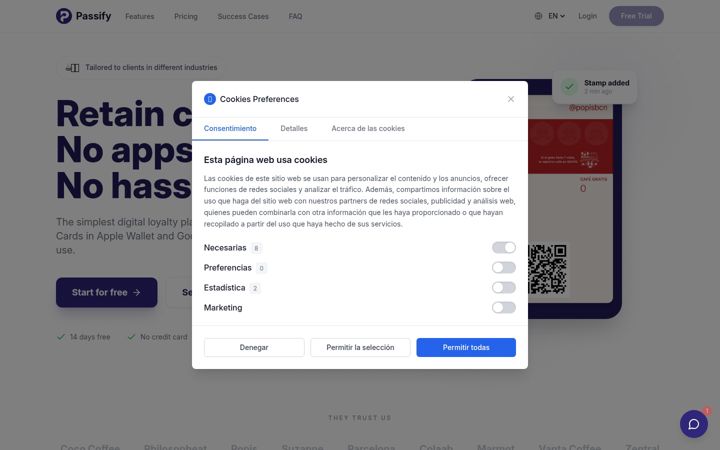 Screenshot of getpassify.com