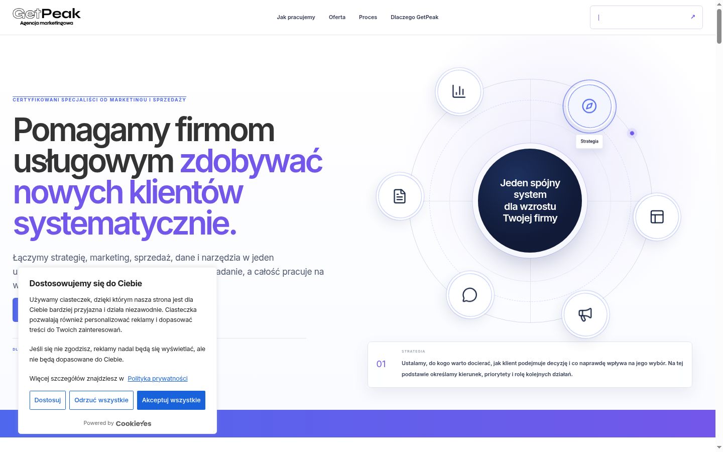 Zrzut ekranu banera zgody wyświetlanego przed jakąkolwiek interakcją