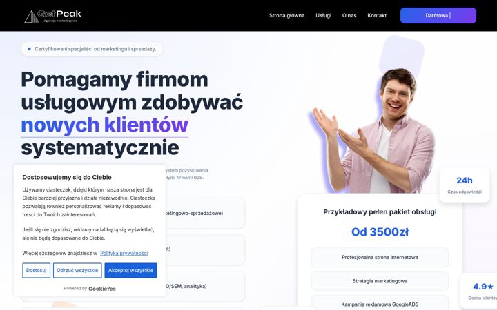 Screenshot of getpeak.pl