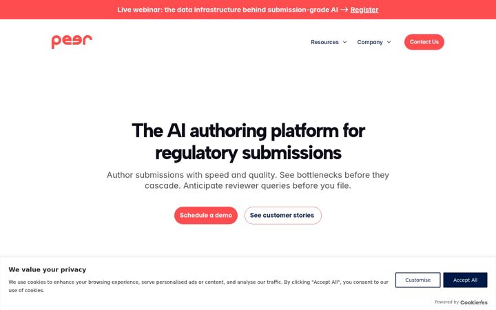 Screenshot of getpeer.ai