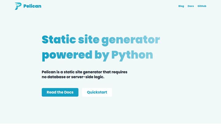 Screenshot van getpelican.com