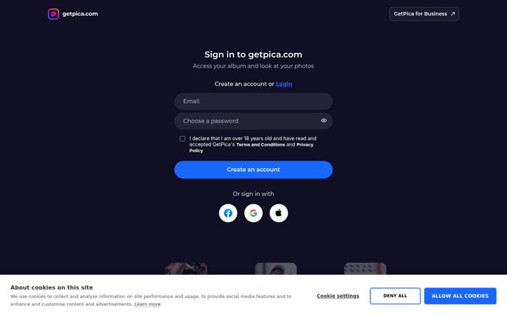 Screenshot of getpica.com