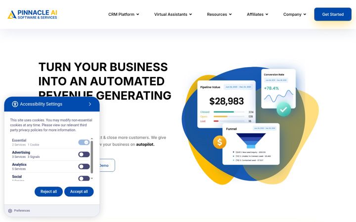 Screenshot of getpinnacle.ai
