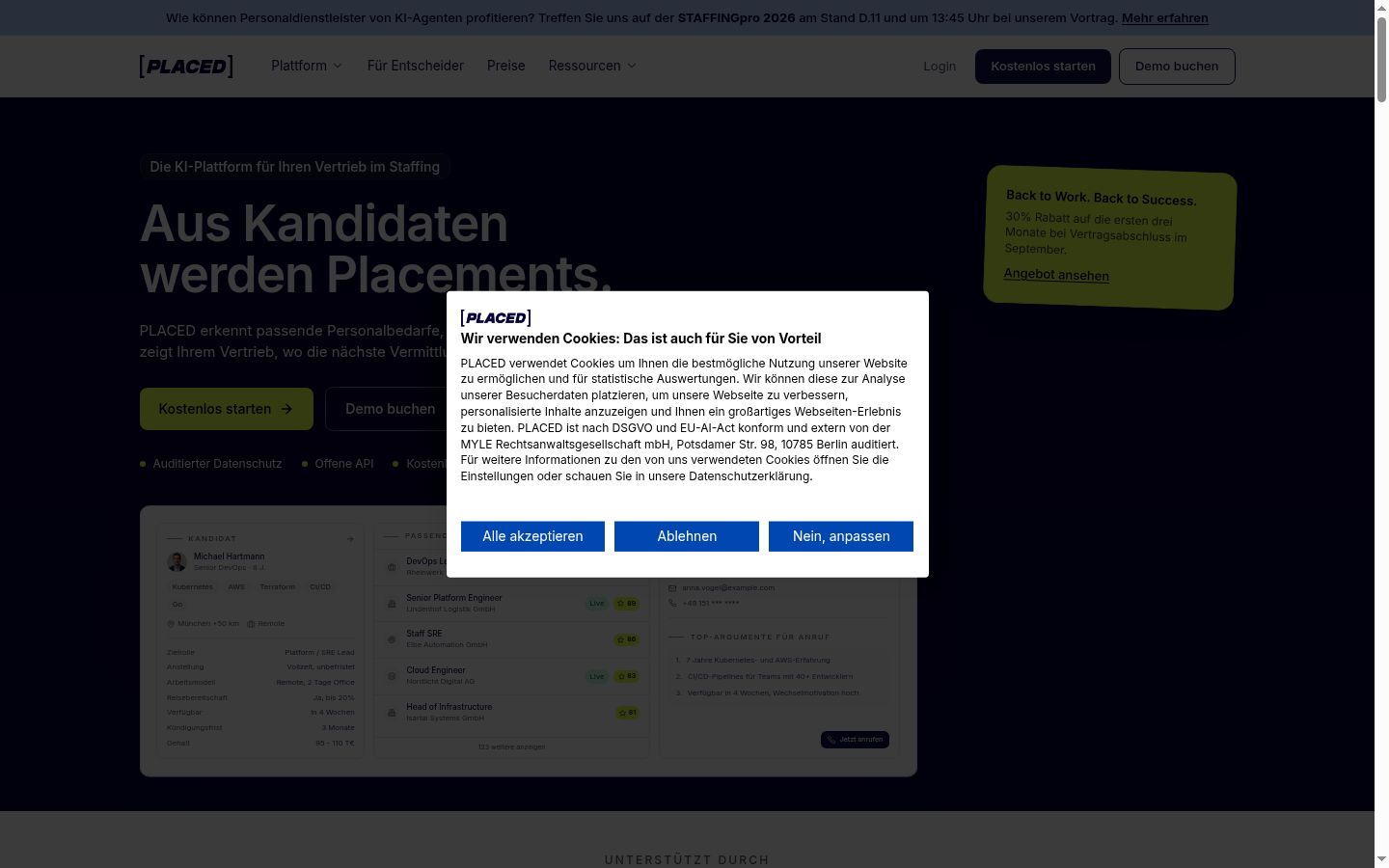 Kuvakaappaus suostumusbannerista, joka näytettiin ennen mitään vuorovaikutusta