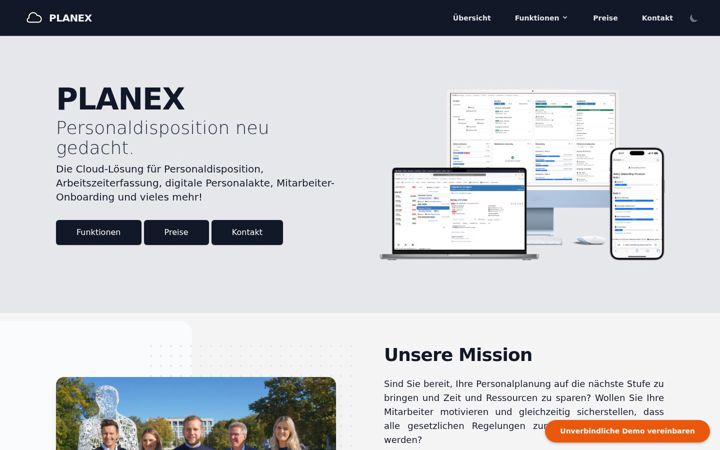 Screenshot of getplanned.gmbh