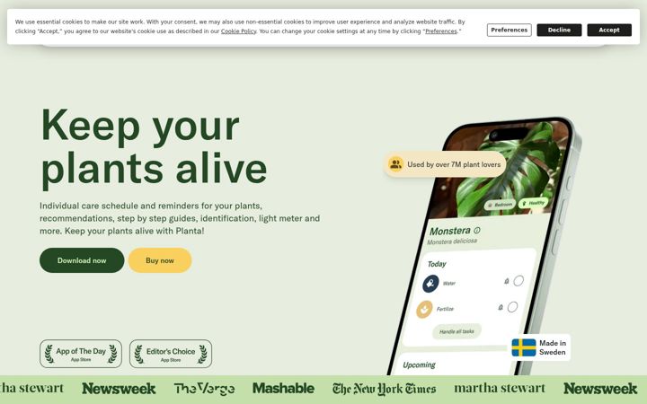 Screenshot of getplanta.com